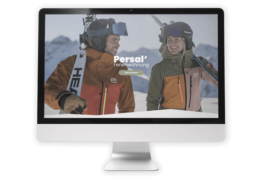 Screenshots einer Ferienwohnungs-Website, erstellt von der Werbeagentur ECHT LÄSSIG